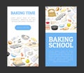 Baking Tool and Ingredients Banner Design Vector Template