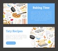 Baking Tool and Ingredients Banner Design Vector Template
