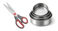 Baking Tools: Scissors and Cake Pans Royalty Free Stock Photo