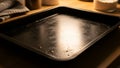 Baking tray on kitchen counter surface Royalty Free Stock Photo