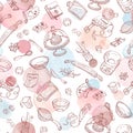 Baking watercolor pattern Royalty Free Stock Photo