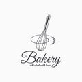 Baking with wire whisk logo. Bakery concept Royalty Free Stock Photo