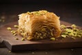 Baklava arabian dessert pistachio. Generate Ai