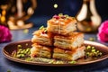 Baklava Bliss: Exquisite Turkish Pastry Pleasure - Generative AI