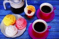 coffee and Turkish delights on the table Royalty Free Stock Photo