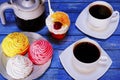 coffee and Turkish delights on the table Royalty Free Stock Photo