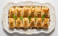 Baklava dish on the white background -Generative Ai Royalty Free Stock Photo