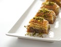 Baklava - oriental dessert with pistachio Royalty Free Stock Photo