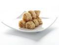 Baklava - oriental dessert with walnuts Royalty Free Stock Photo