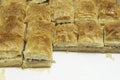 Baklava square portions, Side view texture