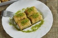 Baklava - turkish dessert -baklawa Royalty Free Stock Photo