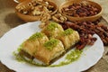 Baklava - turkish dessert -baklawa Royalty Free Stock Photo