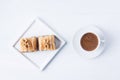 Baklava with walnut and Turkish coffee Royalty Free Stock Photo