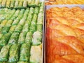 Baklava with walnuts and pistachios Royalty Free Stock Photo