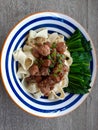 Bakmi is a type of noodle dish that was popularized by Chinese traders to Indonesia. Noodles are also often called yamien or yahun Royalty Free Stock Photo