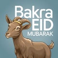 A bakra eid mubarak greeting with a goat Royalty Free Stock Photo
