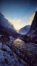 Baksan river winter Royalty Free Stock Photo