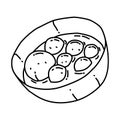 Bakso Icon. Doodle Hand Drawn or Outline Icon Style