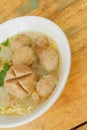 Bakso. indonesian meatball served with soup and noodle