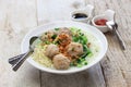 Bakso, indonesian meatball soup with noodles Royalty Free Stock Photo