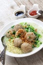 Bakso, indonesian meatball soup with noodles Royalty Free Stock Photo