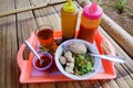 Bakso, Indonesian meatball soup with noodles and vegetables Royalty Free Stock Photo