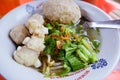 Bakso, Indonesian meatball soup with noodles and vegetables Royalty Free Stock Photo