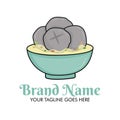 Meatball logo. modern bowl in pastel colors. vector illustration Royalty Free Stock Photo