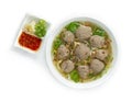 Bakso Meatballs with Soup Served Chili Sauce Indonesia Food Style Popular Street Food Royalty Free Stock Photo