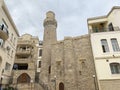 Baku, Azerbaijan, September, 10, 2019. Ancient Mohammed mosque at Mirza Mansur street, house 53, Icheri Sheher, Baku, Azerbaijan