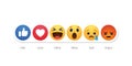 Baku, Azerbaijan - April 23, 2019: Facebook new like reactions buttons Royalty Free Stock Photo