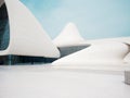 BAKU, AZERBAIJAN - APRIL 28, 2018: The Heydar Aliyev center in Baku. Modern architecture,