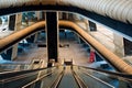 BAKU, AZERBAIJAN - APRIL 28, 2018: Modern airport terminal escalator up to the departures area Royalty Free Stock Photo