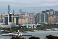 Baku, Azerbaijan - April 25, 2017: Seafront view of central Baku, capital of Azerbaijan, with luxury hotels and office buildings Royalty Free Stock Photo