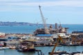 View of Caspian shipyard in Baku, Azerbaijan