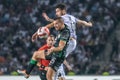 Ferencvaros right-back Endre Botka against Qarabag winger Abdellah Zoubir during UEFA Champions League qualification match Qarabag