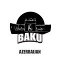 Baku, Azerbaijan, black and white logo