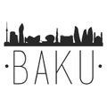 Baku Azerbaijan. City Skyline. Silhouette City. Design Vector. Famous Monuments. Royalty Free Stock Photo