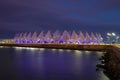 View of the sports and concert complex `Baku Crystal Hall` on December evening