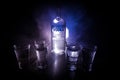 BAKU, AZERBAIJAN - FEB 09, 2020: Absolut Vodka is a brand of vodka, produced near Ahus, in Sweden. Owned by French group Pernod Royalty Free Stock Photo