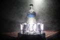 BAKU, AZERBAIJAN - FEB 09, 2020: Absolut Vodka is a brand of vodka, produced near Ahus, in Sweden. Owned by French group Pernod Royalty Free Stock Photo