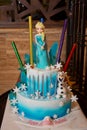 Frozen`s magic in a Candy Bar . Frozen Party Birthday Ideas for Candy Bar . Baku, Azerbaijan . 16.12.2018