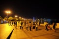 Baku, Azerbaijan - 14 Jul 2013. The seafront in Baku city, Azerbaijan, night Royalty Free Stock Photo