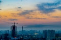 Baku, Azerbaijan - July 18, 2018: Baku City skyline with urban skyscrapers at sunset, Azerbaijan. Royalty Free Stock Photo