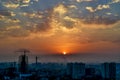 Baku, Azerbaijan - July 18, 2018: Baku City skyline with urban skyscrapers at sunset, Azerbaijan. Royalty Free Stock Photo