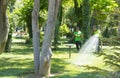 Baku, Azerbaijan - 2015, 22 July: Gardeners working in the park