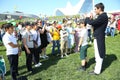 Kids festival . In park of Heydar Aliyev Center. International Children`s Day