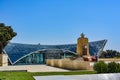 Baku, Azerbaijan - May 2019. Buildings and streets in the city.Monument to Azi Aslanov in Baku.