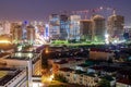 Baku Azerbaijan. Night view of the city. Night lights and bright baku. Homes under construction Royalty Free Stock Photo