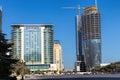 Construction of the 200-meter skyscraper business center Crescent City. View of the Royalty Free Stock Photo